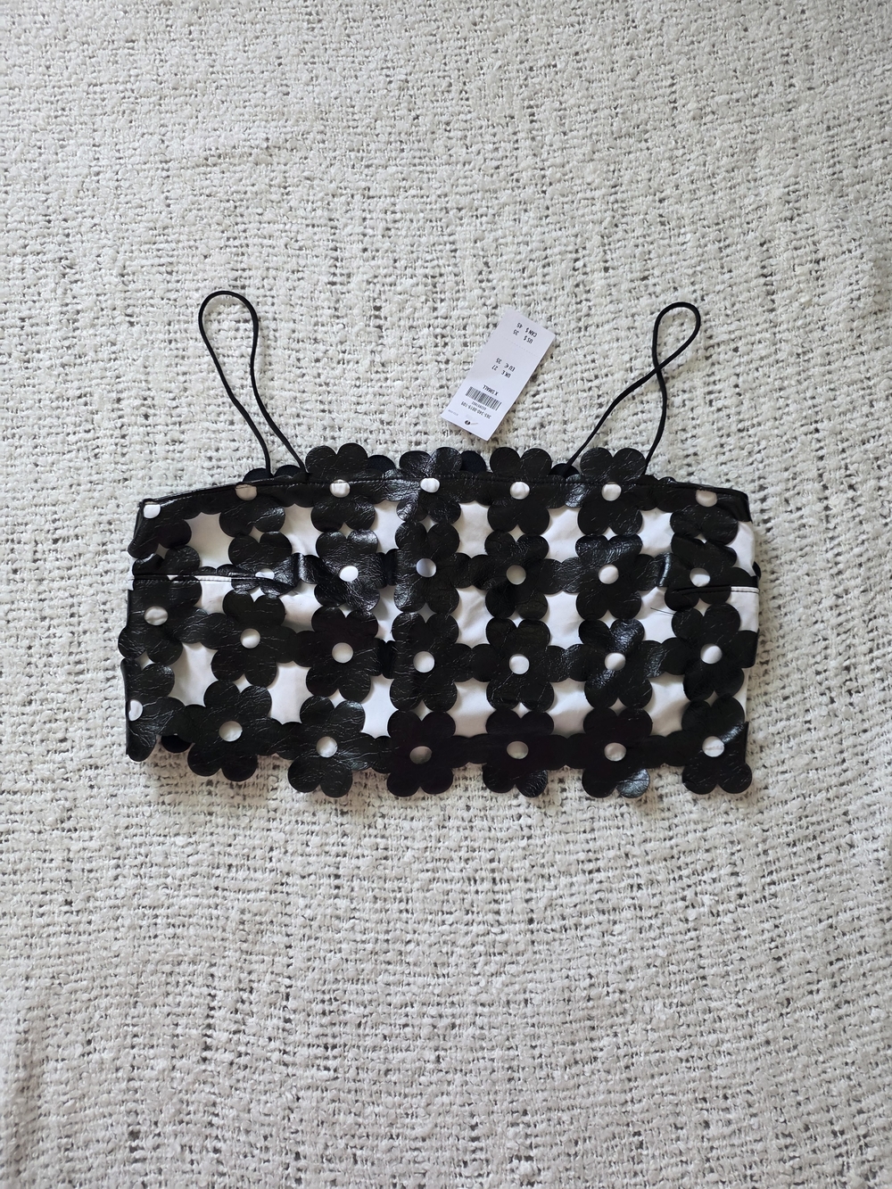 Abercrombie & Fitch Black Floral Appliqué Crop Top